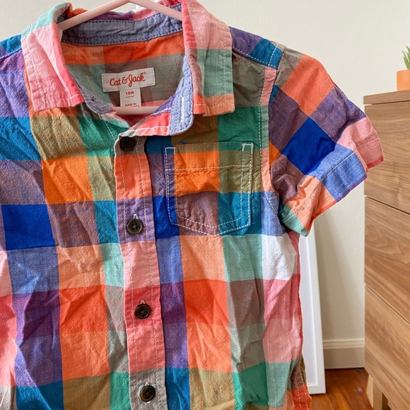 🦋 18 Month Cat & Jack Plaid Button Down Shirt 🦋 - Picture 5 of 6